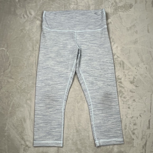 lululemon athletica Pants - Lululemon‎ Wunder Under Crop Leggings Striped Women's Size 12